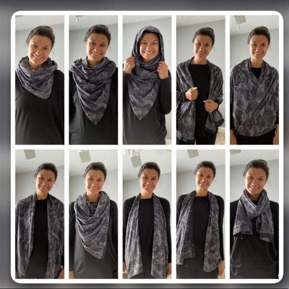 Lululemon Vinyasa Scarf Dottie Eyelet White/Black - Picture 7 of 7